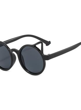 新款儿童太阳镜 时尚猫耳朵墨镜 儿童装饰眼镜 可爱宝宝太阳眼镜