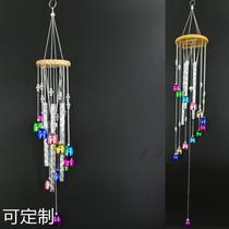 Seven-coloured bell-bell large wind bell solid wood aluminium tube Wind Suzuki copper alloy super large hanging decoration Decorative Wind Bells Birthday Blessings