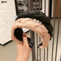 2021 fall new hair accessories Han version hemp flower braid hair stirrup with female Korean web yarn woven hair hoop hairpin hairpin