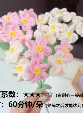 勿忘我毛线手捧花束材料包解闷