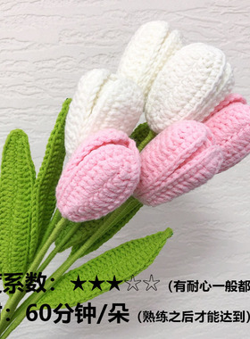 郁金香钩织花束DIY材料包教师节