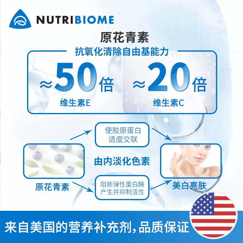 专业抗氧化维c葡萄籽片对抗自由基 nutribiome海外葡萄籽提取物