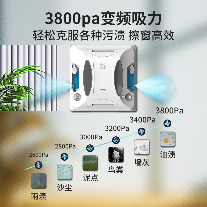 福玛特窗宝全自动喷水擦窗机器人家用擦玻璃机器人干湿擦窗神器-图1