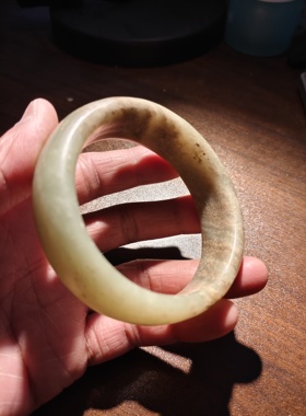 手镯且末料黄口手镯圈口60宽19厚12重94克