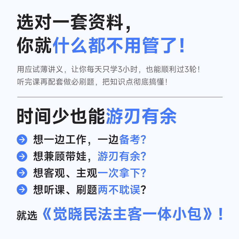 2024年觉晓夏昊晗主客观一体法考资料司法考试民法小包 - 图0