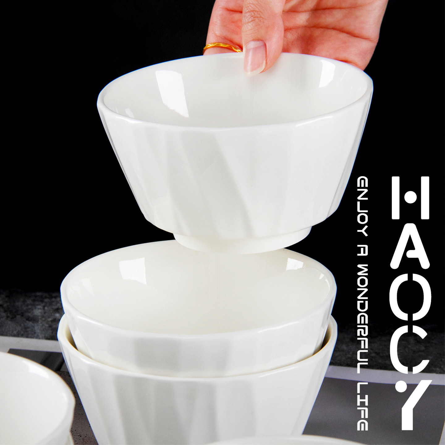 米饭碗家用面条碗高颜值泡面碗高级感小碗陶瓷釉下彩碗具吃饭碗,淘宝优惠券,粉丝福利购,淘宝优惠卷