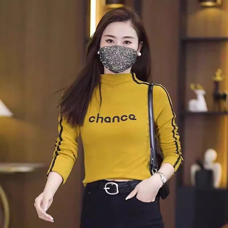 半高领德绒外穿保暖加绒打底衫女2023年秋冬内搭长袖T恤大码上衣,淘宝优惠券,粉丝福利购,淘宝优惠卷