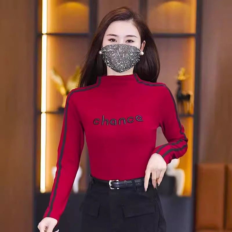 半高领德绒外穿保暖加绒打底衫女2023年秋冬内搭长袖T恤大码上衣,淘宝优惠券,粉丝福利购,淘宝优惠卷