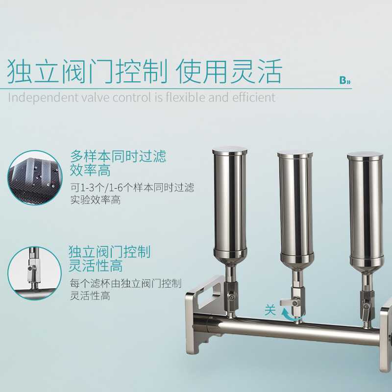 多联过滤器3联6联过滤器真空抽滤装置不锈钢过滤器实验室小型滤杯 - 图2