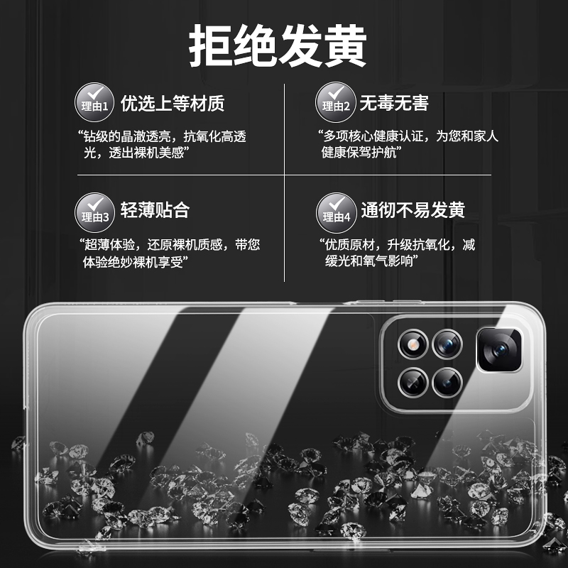 适用红米note11pro手机壳Redminote11透明新款Redmi超薄pro+小米套por5G4g114g115g11s十noto全包防摔n0te软 - 图2