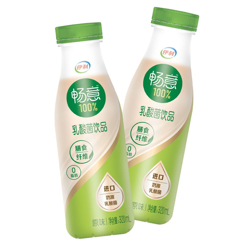 伊利畅意乳酸菌饮品原味320ml*12瓶0脂低糖饮料礼盒装年货节送礼