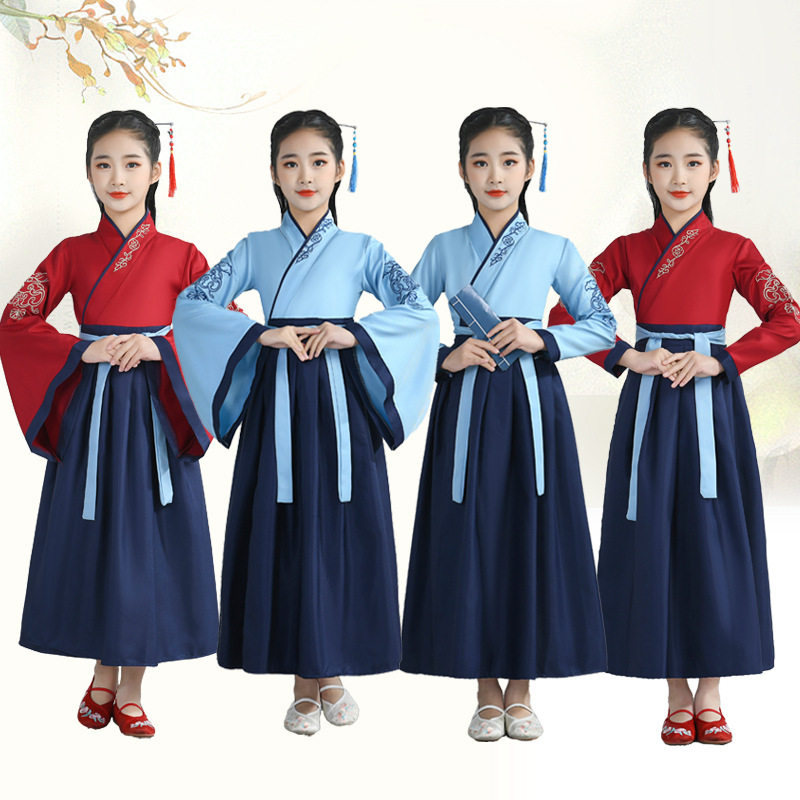 儿童汉服幼儿园古装国学服男女孩书童三字经开笔礼演出服中国风,淘宝优惠券,粉丝福利购,淘宝优惠卷