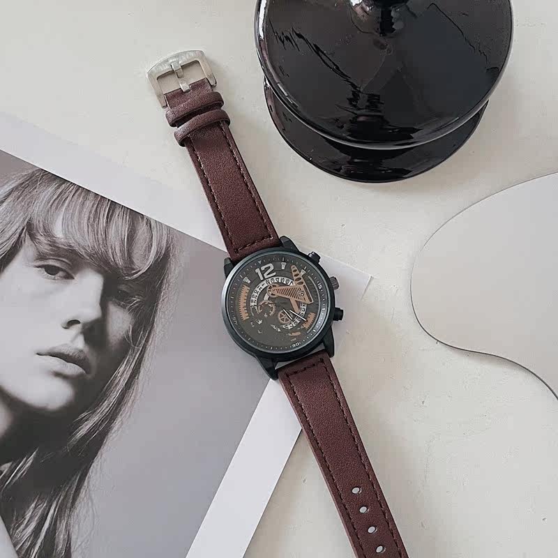 美式复古男潮学生ins小众设计女表 楠棠国产腕表