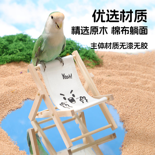 鹦鹉躺椅小鸟沙滩椅玩具小太阳和尚牡丹玄凤虎皮解闷自嗨用品大全 - 图1