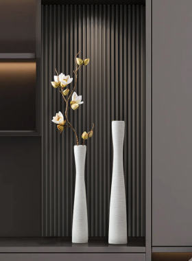 入口装饰摆件入口电视柜高细长花瓶家居客厅艺术高端壁龛