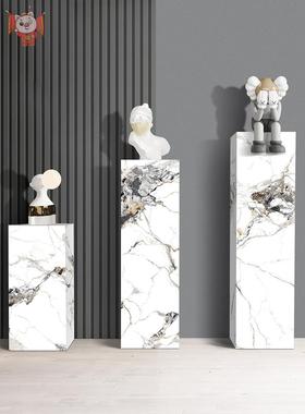 雕塑展示台大理石底座客厅石材台立柱墩子玄关落地岩板装饰品摆件