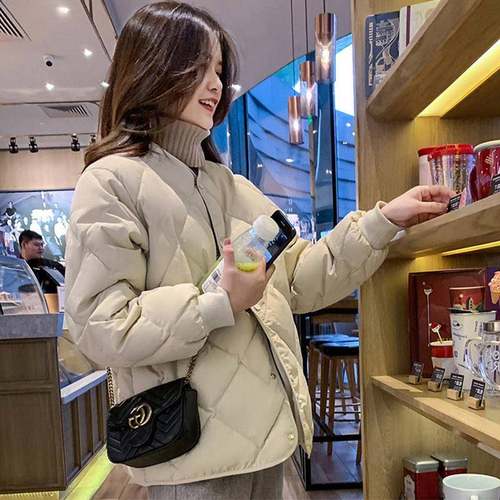 2025新款爆款小个子秋冬季加厚短款棉衣棉服外套早春菱格夹棉棉袄 - 图1