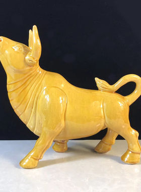 商务高档陶瓷斗牛欧式风简约摆件