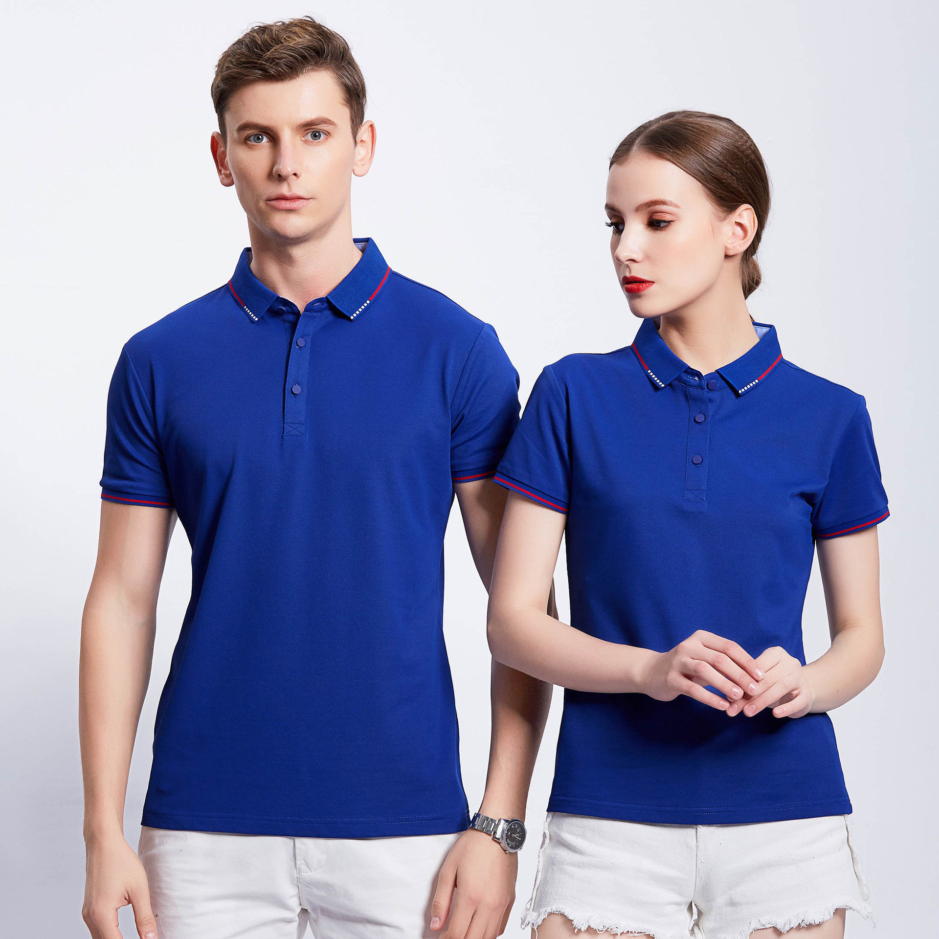 夏季工作服定制t恤短袖polo衫男夏季厂服工装上衣半袖棉标字体