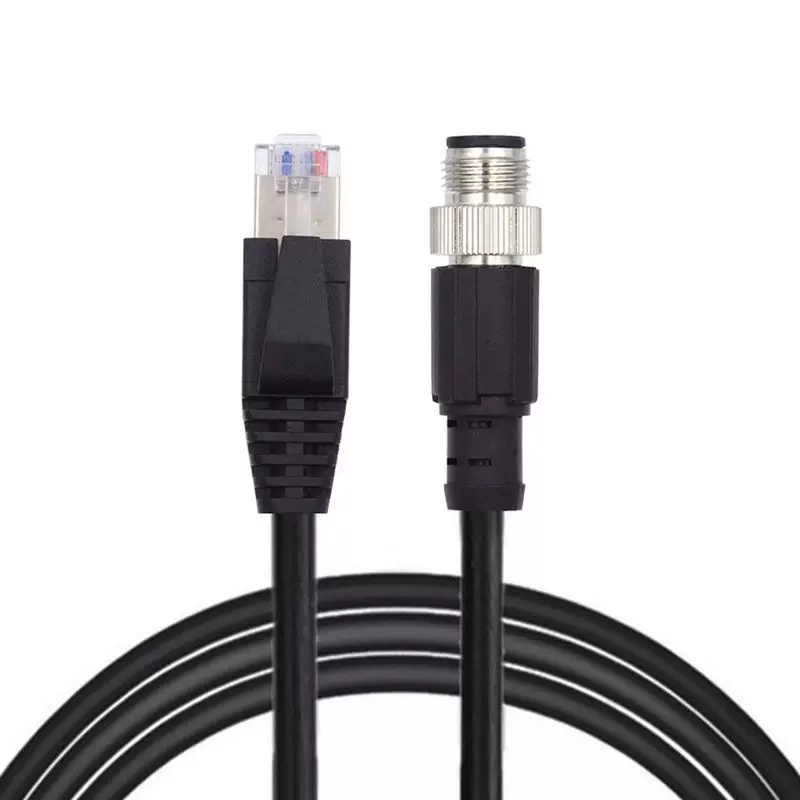 Разъем NGFF M12 на RJ45 5E D-тип 4-луночной навигации защитная вставка промышленная камера сенсорная сетевая кабель