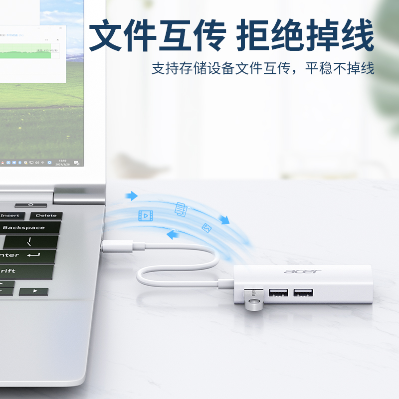 Acer/宏碁usb网线转接口rj45以太网千兆宽带网卡连接头网口转换器typec扩展坞适用于ipad笔记本电脑手机平板 - 图2