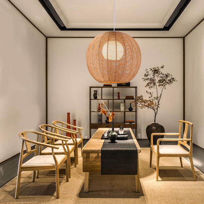 日式麻球藤艺吊灯田园餐厅手工编织圆形鸟巢饭店农家乐麻绳灯罩,淘宝优惠券,粉丝福利购,淘宝优惠卷