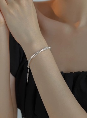 S925纯银碎银珍珠手链2025年新款女轻奢小众高级感送女友生日礼物