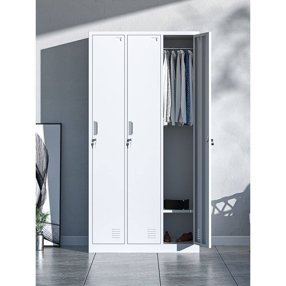 钢制宿舍员工更衣柜铁皮柜三门学生健身房多门碗柜储物柜换衣柜子,淘宝优惠券,粉丝福利购,淘宝优惠卷