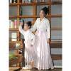 Weaving gold imitation makeup flower horse face skirt mother and daughter clothing