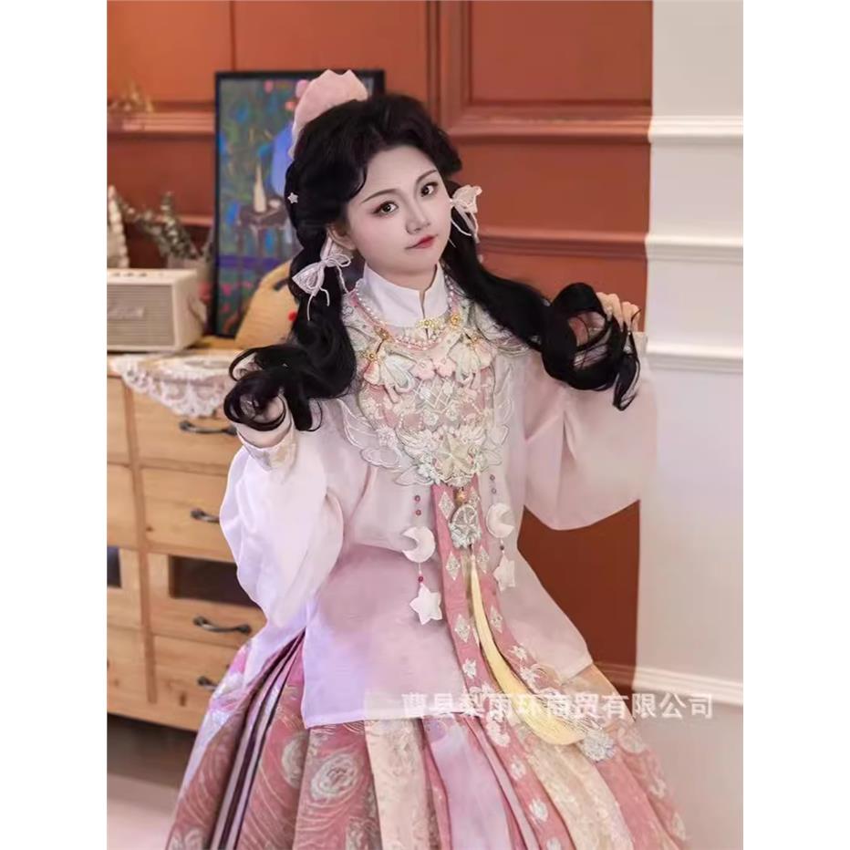 2025 autumn and spring new cherry blossom pink Hanfu