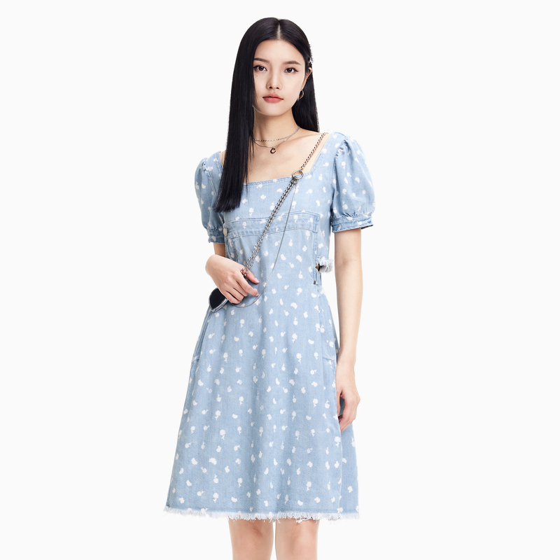 a21牛仔2022春夏新款短款连衣裙 a21女装连衣裙