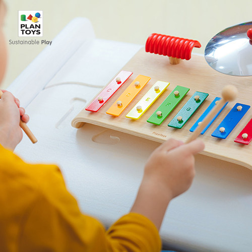 plantoys儿童八音琴乐队组合响板音乐启蒙乐器木制玩具礼物6422 - 图2