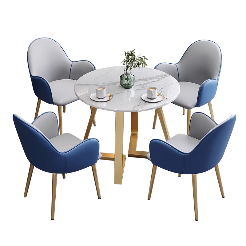 猫抓皮椅真皮接待圆桌岩板美容院贵宾室休息区休闲洽谈室桌椅组合,淘宝优惠券,粉丝福利购,淘宝优惠卷