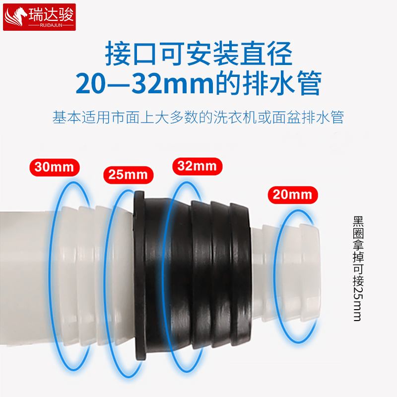 洗衣机地漏专用接头排水管下水管道三头通四头通五两用防臭多功能 - 图1