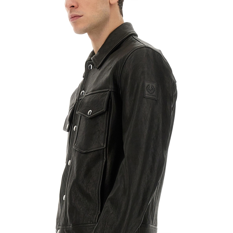 Belstaff（服饰）新款男装皮夹克皮衣休闲短款上衣 104767