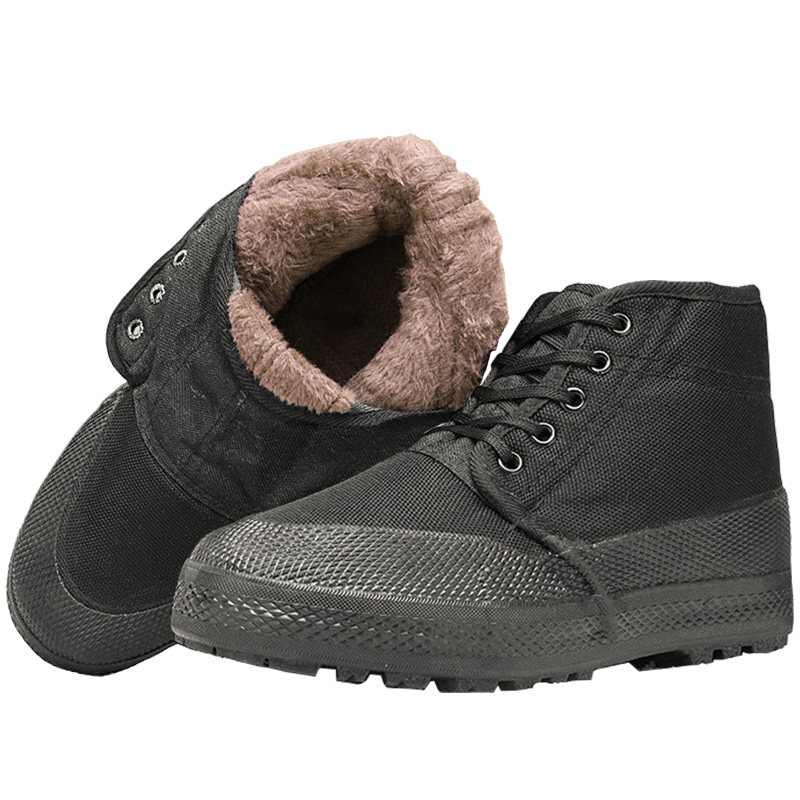 高帮解放鞋男冬季保暖迷彩鞋防滑耐磨加绒加厚棉鞋劳保鞋工地胶鞋,淘宝优惠券,粉丝福利购,淘宝优惠卷