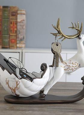 入户门鞋柜上的摆件现代创意装饰品摆件客厅门口鞋柜玄关钥匙收纳