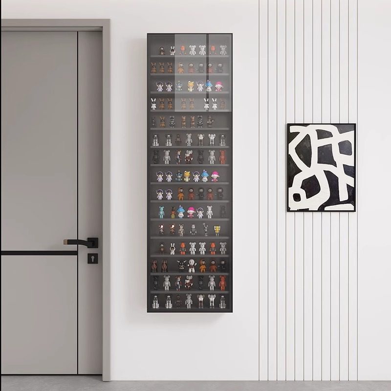 手办展示柜盲盒展示收纳柜玄关壁挂展示柜墙上小摆件架玻璃置物架,淘宝优惠券,粉丝福利购,淘宝优惠卷