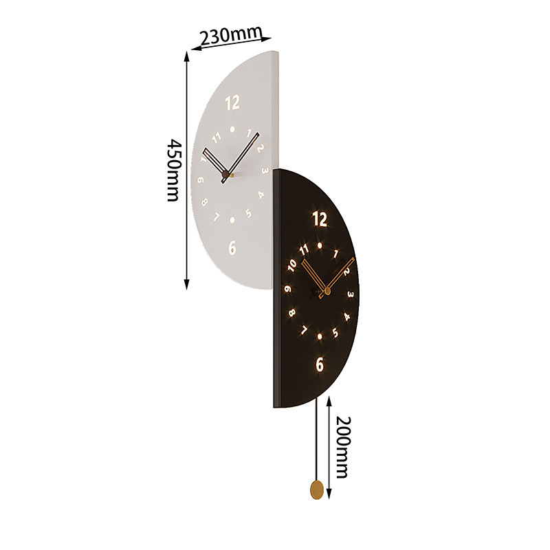 2026新款双面转角挂钟家用客厅现代简约拐角创意时钟壁灯熊猫钟表,淘宝优惠券,粉丝福利购,淘宝优惠卷