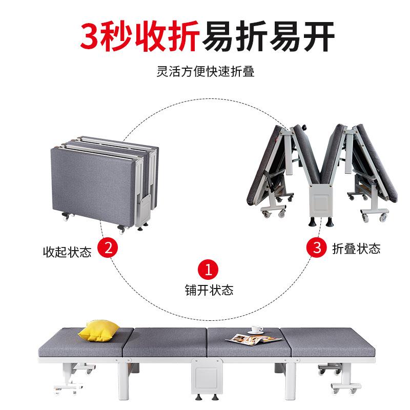 单人午休折叠床 午睡办公室硬板床应急救灾床四折医院陪护折叠床