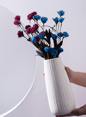新中式简约白色陶瓷花瓶干花插花客厅现代家居装饰品摆件定制
