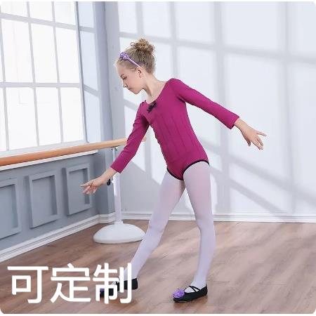 儿童舞蹈服女童芭蕾舞演出裙秋季长短袖练功服棉中国舞形体考级衣 - 图1