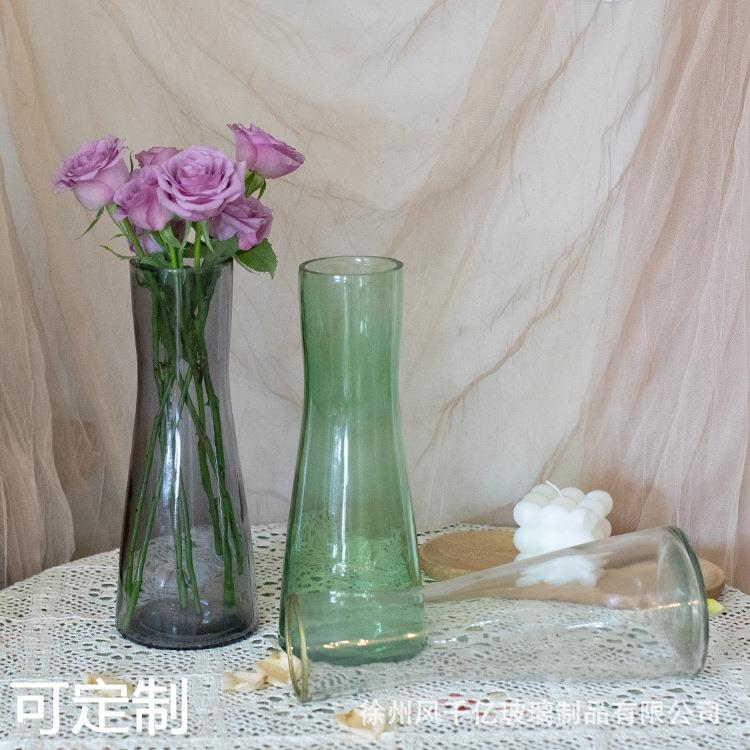 北欧创意简约ins 风玻璃花瓶水养透明网红客厅插花瓶干花装饰摆件 - 图1
