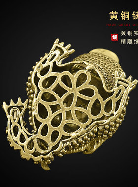 三足金蟾桌面镂空摆件办公室客厅店面开业礼品家居创意工艺品定制
