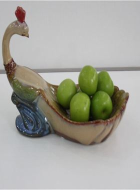 陶瓷工艺品仿真动物水果盘桌面点心盘收纳摆件家居装饰品定制