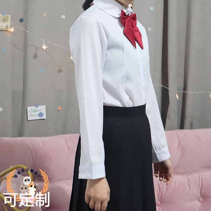 JK制服衬衫校供DK校服衬衫样衣logo刺绣男女长短袖衬衣-图1