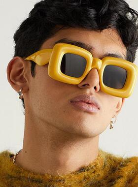 糖果色充气墨镜女新款 Y2K欧美时尚潮流膨胀方形太阳镜男搞怪眼镜