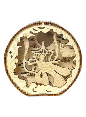 中秋节木雕灯手工diy拼装礼物国潮小夜灯创意桌面摆件文创工艺品