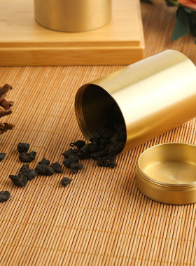 铜制茶叶罐防潮密封罐便携式防尘创意摆件牙签罐竹节创意复古定制