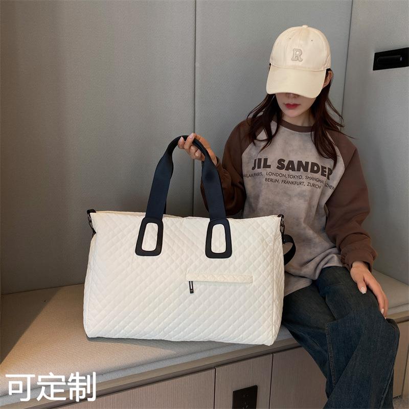 旅游手提包旅行袋大容量女潮韩版时尚单肩斜挎短途出差行李包 - 图0